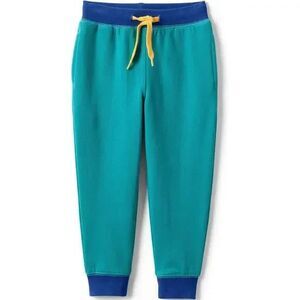 Lands' End Kids Large Iron Knee Jogger Sweatpants Spade Blue Colorblock NWOT